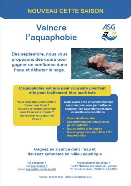Nouvelle activité à l'ASG l'Aquaphobie